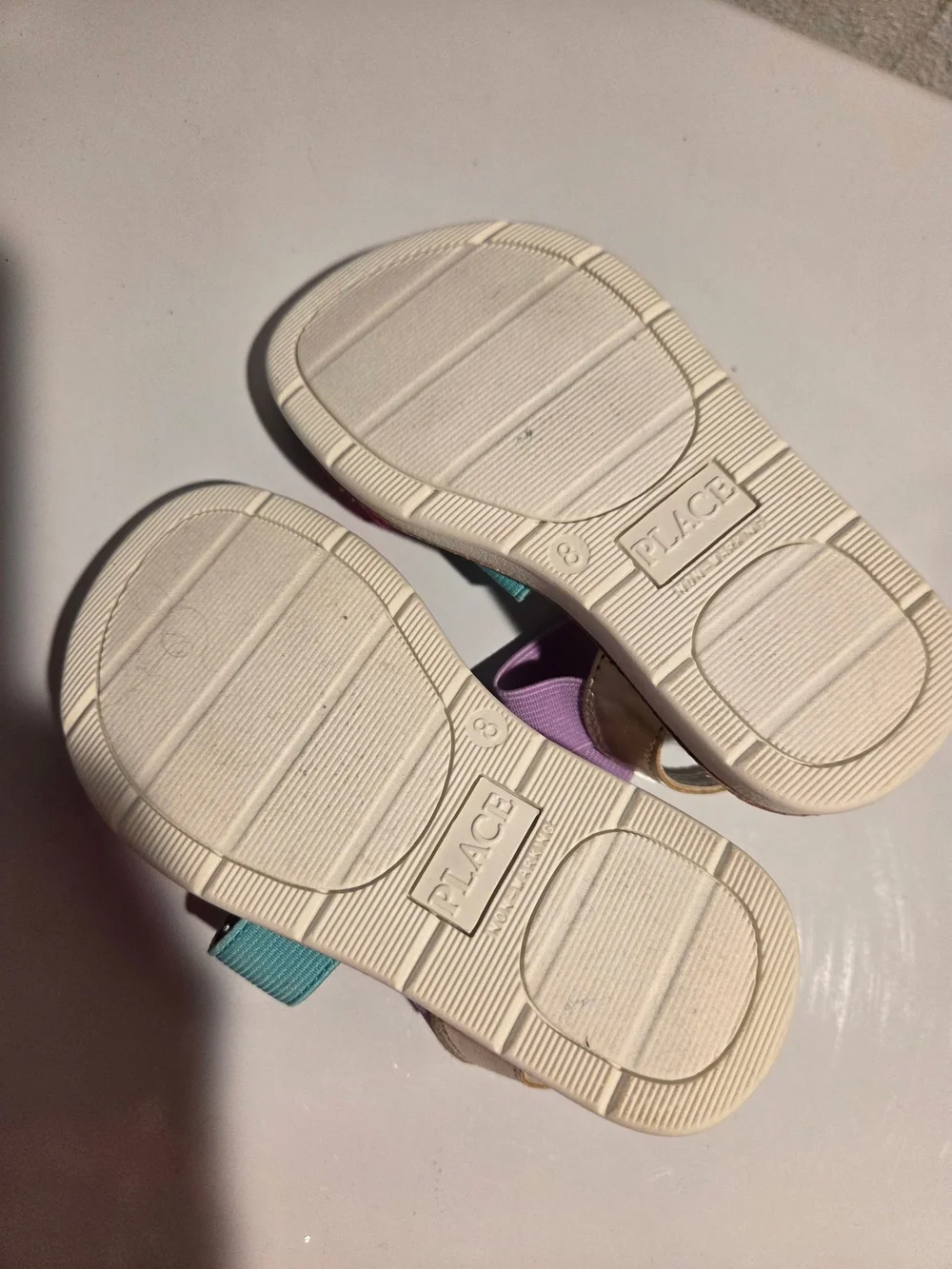 The Children's Place Pink Teal Lavender Elastic Strap Sandals